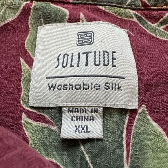 Solitude Floral Print Washable Silk Men’s Button Up Shirt Size 2XL Beach Theme - Picture 8 of 12